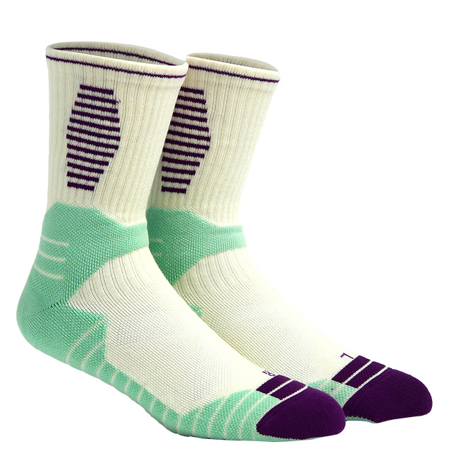 Breathable Color-Blocked Anti-Slip Basketball Socks