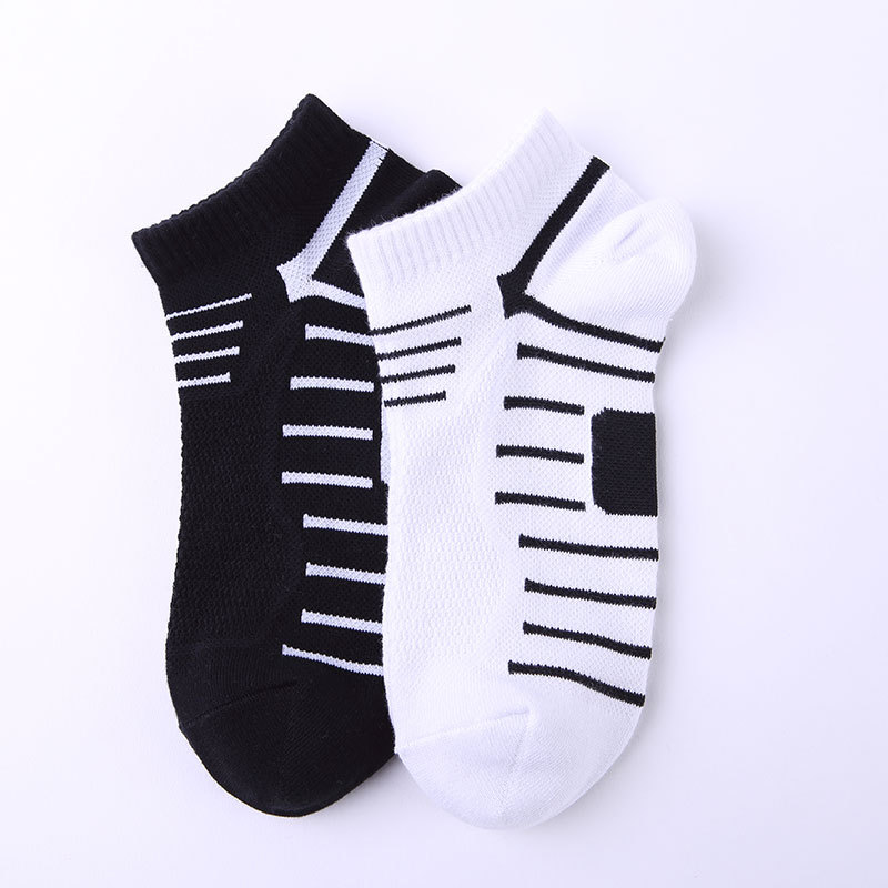 Eco-Friendly Cotton Spandex Ankle Socks - Terry Cushion, Anti-Slip, Breathable for Running & Autumn Youth Workouts